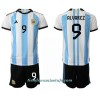 Conjunto (Camiseta+Pantalón Corto) Argentina Julian Alvarez 9 Primera Equipación Mundial 2022 - Niño